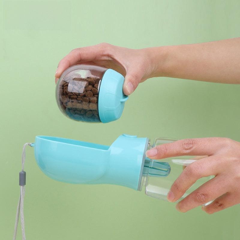 Portable Dog Drinking Water Bottle with Food Container